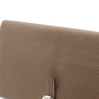 Hermes Dogon Recto Verso Long 2 Fold Wallet Bifold Togo Leather Etoupe Gray — view 6