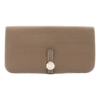 Hermes Dogon Recto Verso Long 2 Fold Wallet Bifold Togo Leather Etoupe Gray