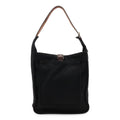 Hermes Marwari PM Shoulder Bag Canvas Leather Black Dark Brown