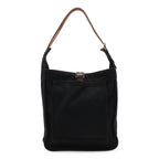 Hermes Marwari PM Shoulder Bag Canvas Leather Black Dark Brown