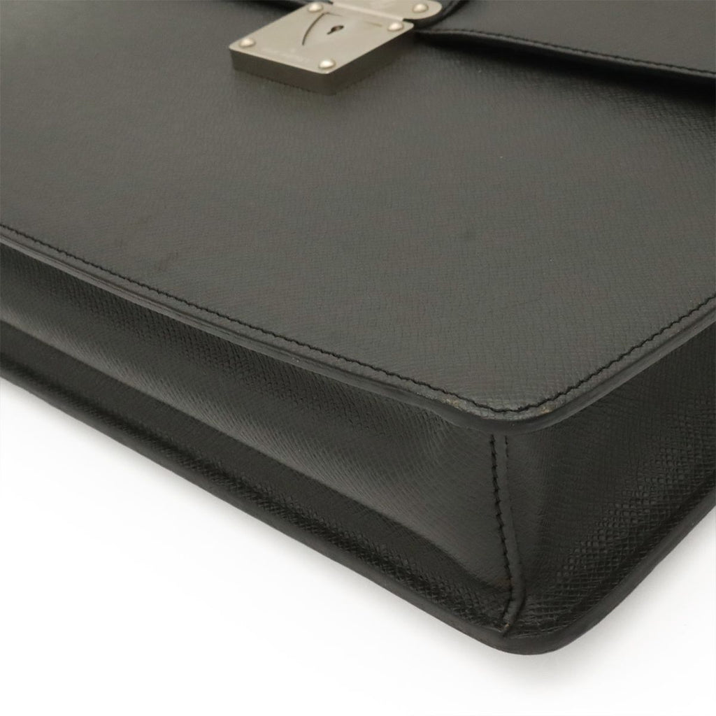 Louis Vuitton Taiga Document Purse Briefcase Business Leather Ardoise Black — view 3