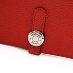 Hermes Dogon Lecto Verso Long 2 Fold Wallet Bifold Togo Leather Vermillion — view 4