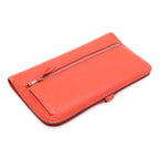 Hermes Dogon Lecto Verso Long 2 Fold Wallet Bifold Togo Leather Vermillion — view 2