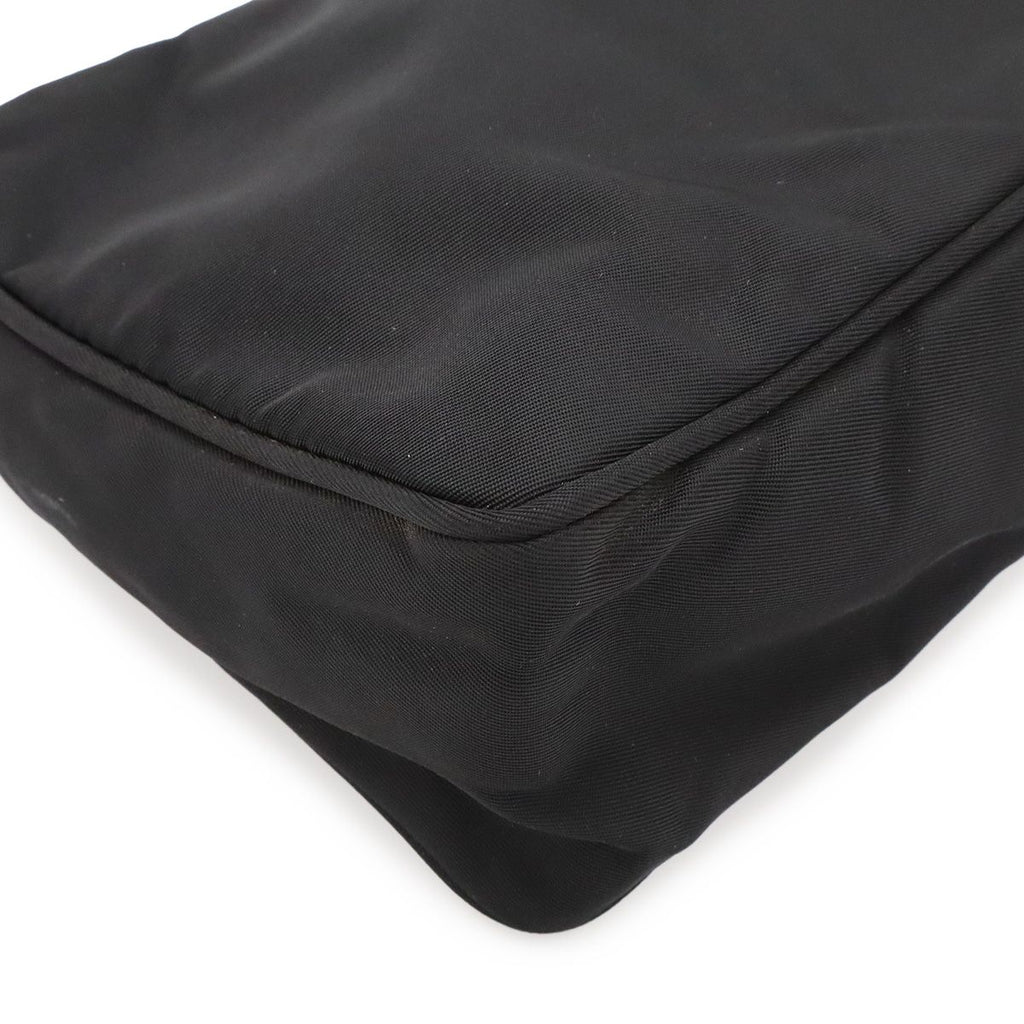 Prada Triangle Logo Shoulder Bag Nylon Leather Nero Black with Mirror Overseas — view 3