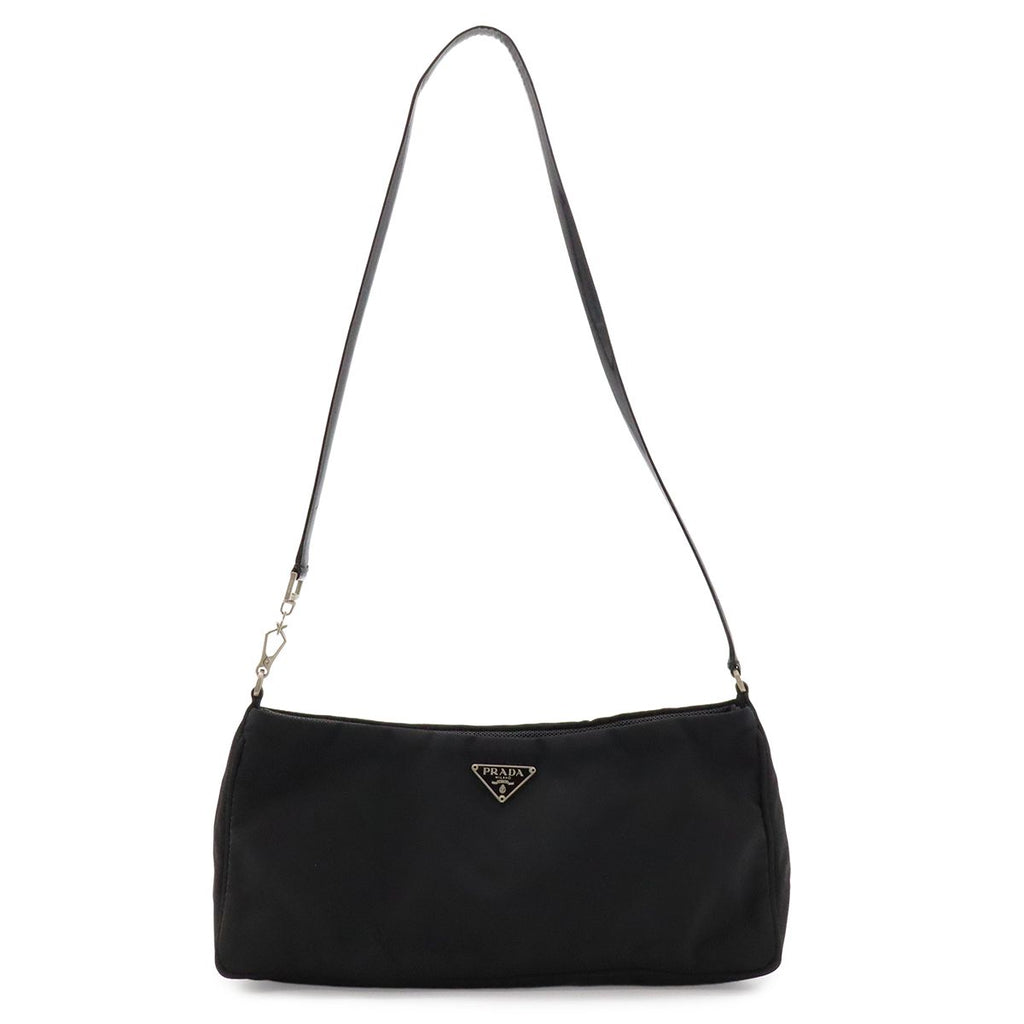 Prada Triangle Logo Shoulder Bag Nylon Leather Nero Black with Mirror Overseas