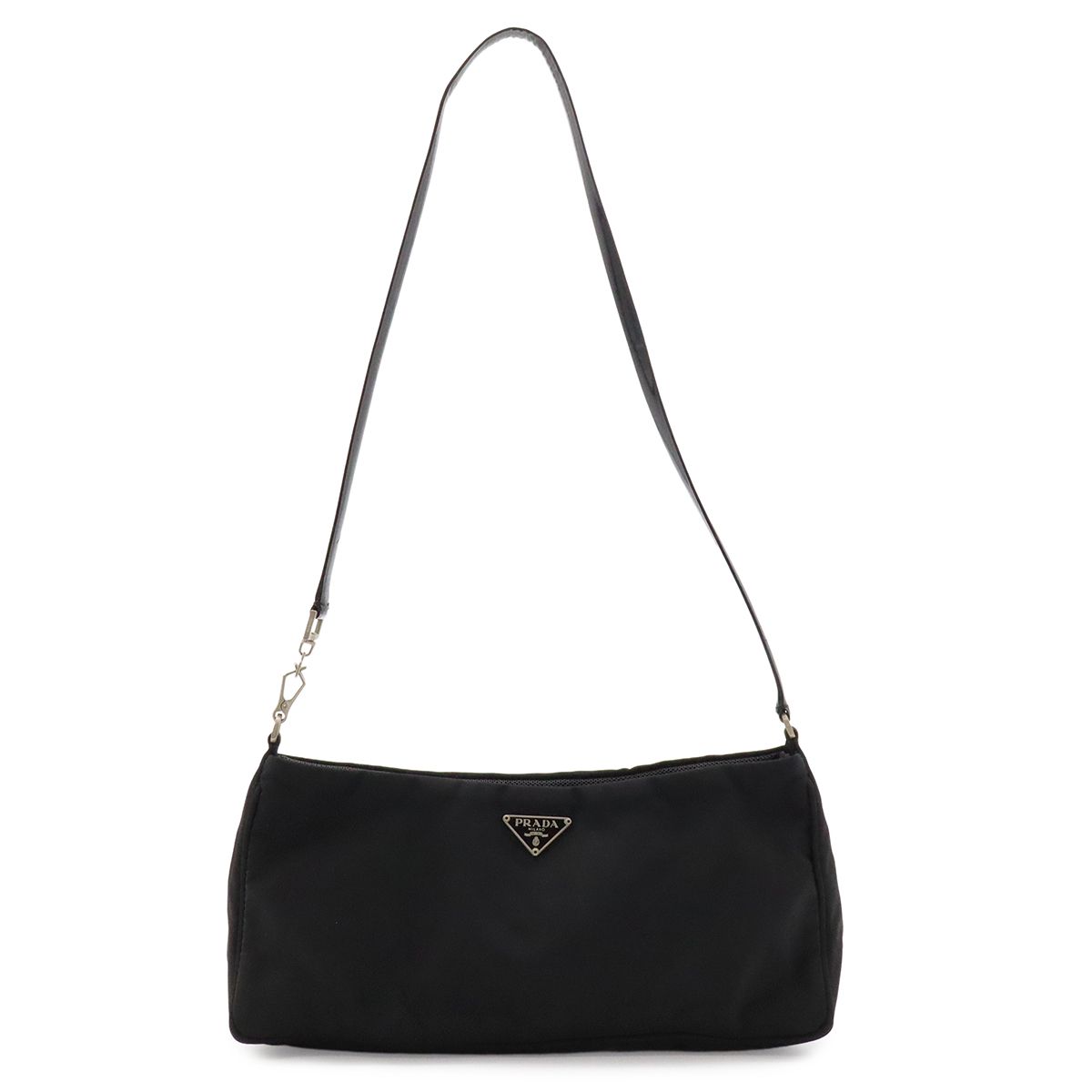 Prada Triangle Logo Shoulder Bag Nylon Leather Nero Black with Mirror Overseas