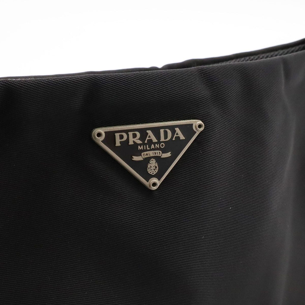 Prada Triangle Logo Shoulder Bag Nylon Leather Nero Black with Mirror Overseas — view 8