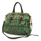 Prada Tessuto Gathered Tote 2-Way Shoulder Bag Nylon Khaki Brown — view 2