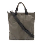 Bottega Veneta Intrecciato Tote 2-Way Shoulder Bag Long Leather Gray