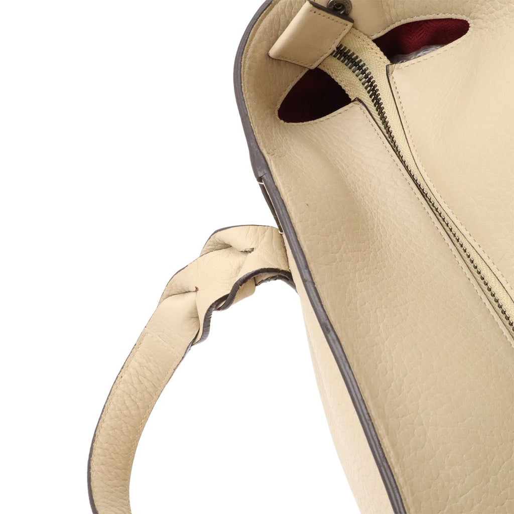 Loewe Anagram Amazona Justa Tote Leather Light Beige Silver — view 6