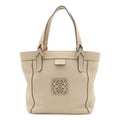 Loewe Anagram Amazona Justa Tote Leather Light Beige Silver
