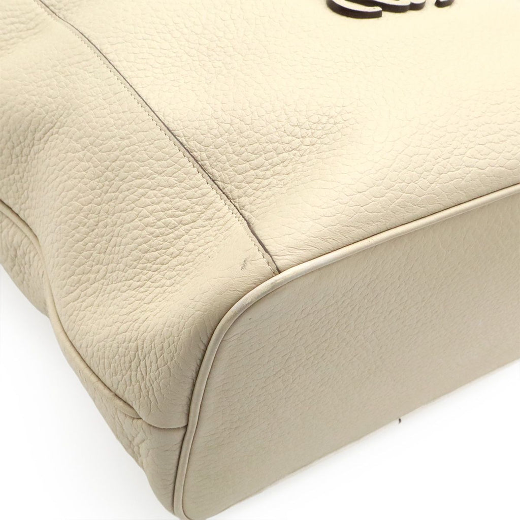 Loewe Anagram Amazona Justa Tote Leather Light Beige Silver — view 3