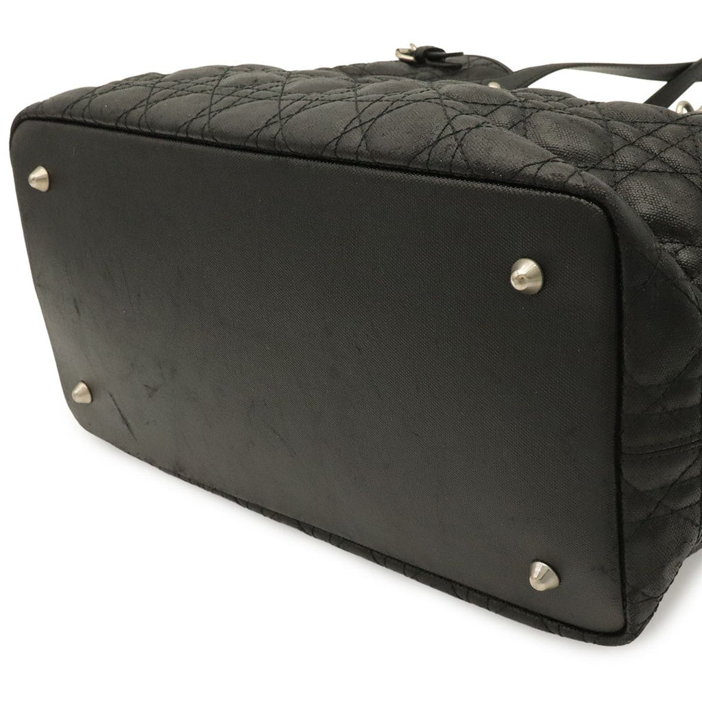 Dior Cannage Panarea Tote Shoulder Bag Black Silver — view 3
