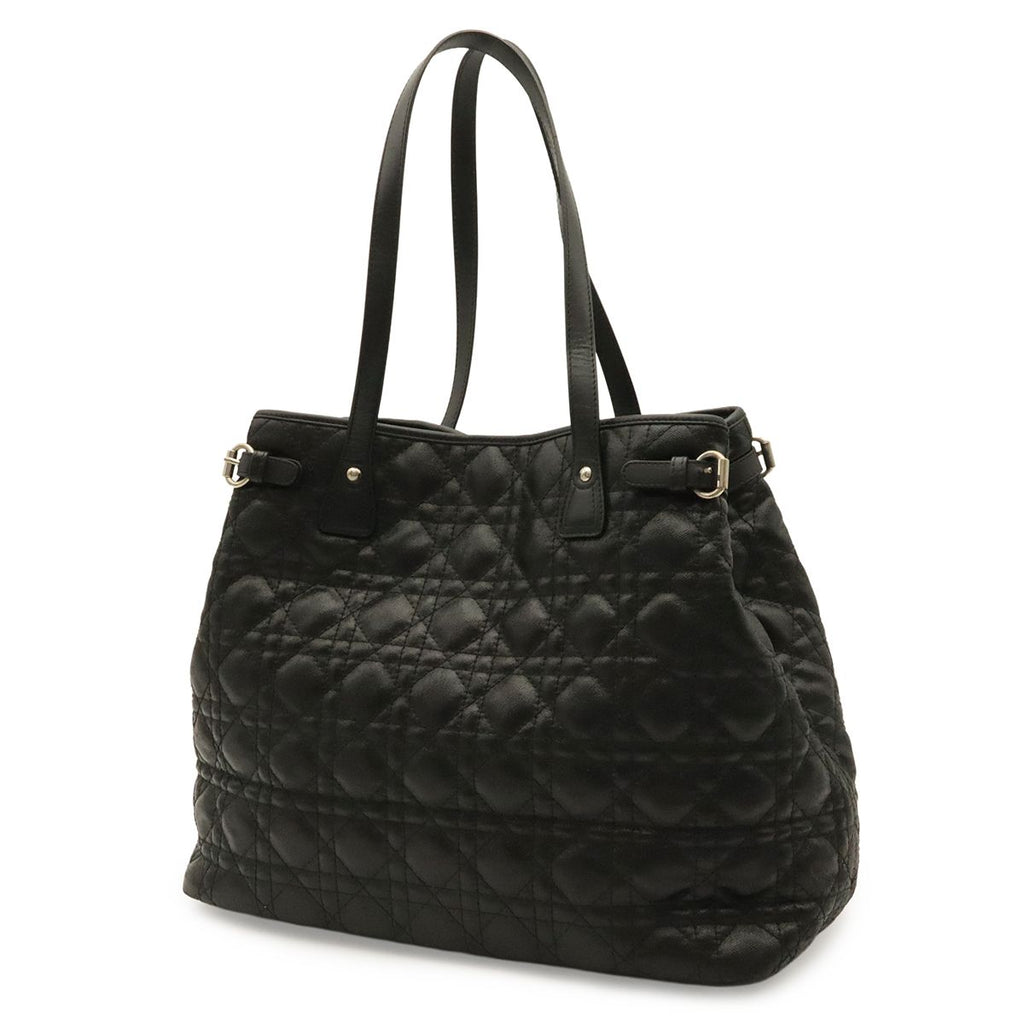 Dior Cannage Panarea Tote Shoulder Bag Black Silver — view 2