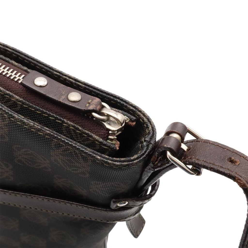 Loewe Repeat Anagram Shoulder Bag Crossbody Leather Black Dark Brown Silver — view 5