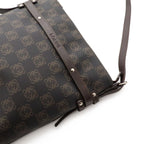 Loewe Repeat Anagram Shoulder Bag Crossbody Leather Black Dark Brown Silver — view 6