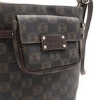 Loewe Repeat Anagram Shoulder Bag Crossbody Leather Black Dark Brown Silver — view 7