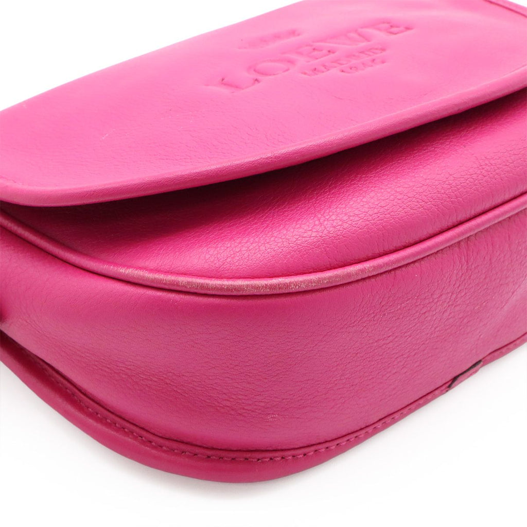 Loewe Heritage Logo Shoulder Bag Pochette Crossbody Leather Pink Gold 377.79.753 — view 3