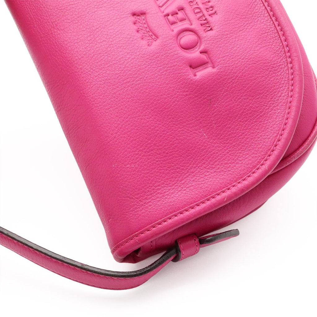 Loewe Heritage Logo Shoulder Bag Pochette Crossbody Leather Pink Gold 377.79.753 — view 6