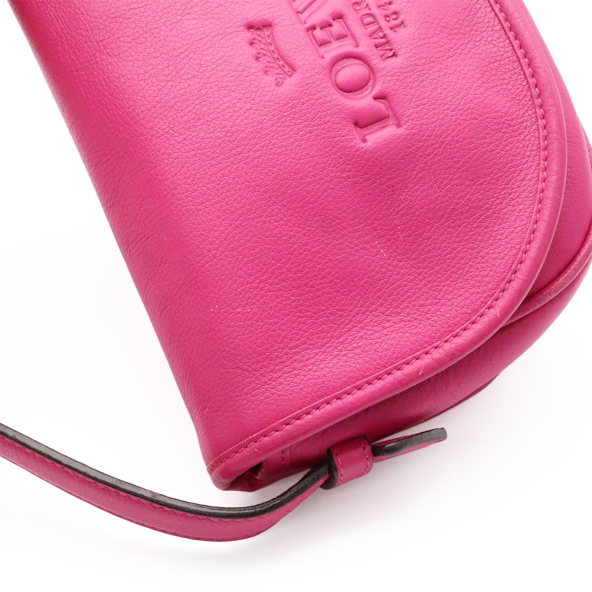 Loewe Heritage Logo Shoulder Bag Pochette Crossbody Leather Pink Gold 377.79.753 — view 6