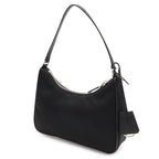 Prada Triangle Logo Re Edition Mini Bag Pouch Nylon Nero Black Silver — view 2