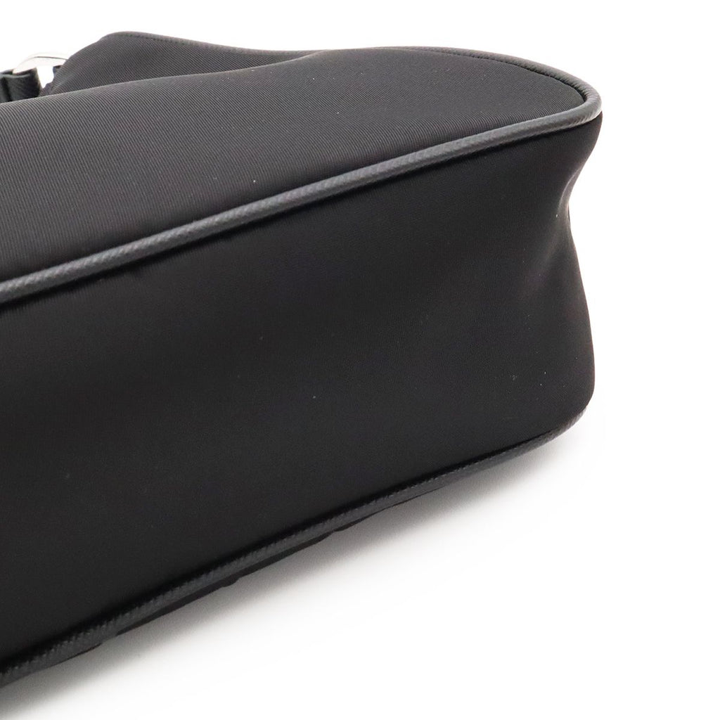 Prada Triangle Logo Re Edition Mini Bag Pouch Nylon Nero Black Silver — view 7