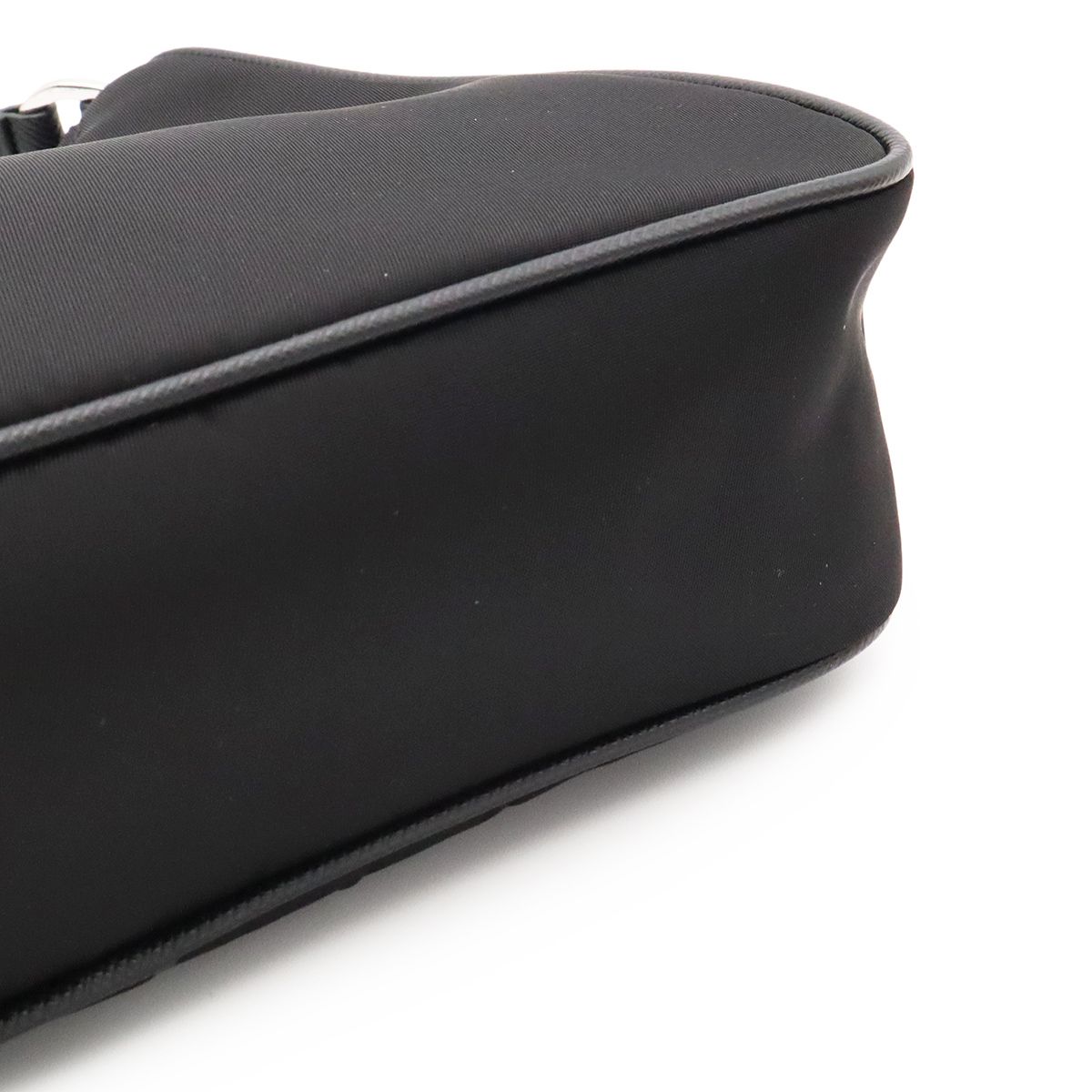Prada Triangle Logo Re Edition Mini Bag Pouch Nylon Nero Black Silver — view 7