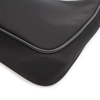 Prada Triangle Logo Re Edition Mini Bag Pouch Nylon Nero Black Silver — view 3