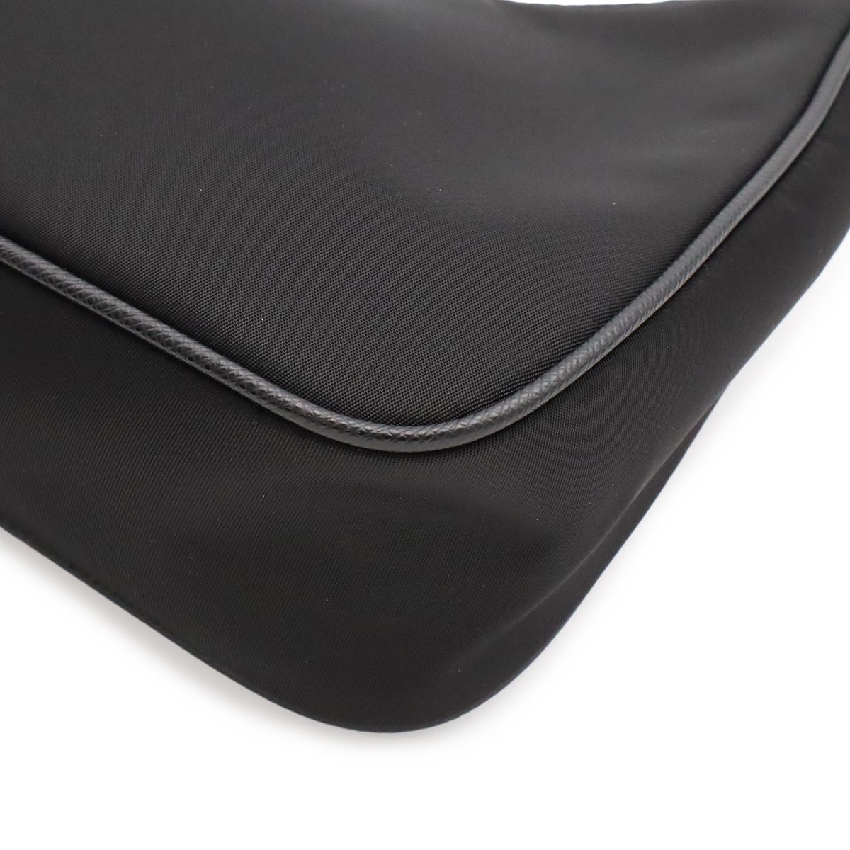 Prada Triangle Logo Re Edition Mini Bag Pouch Nylon Nero Black Silver — view 3