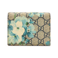 Gucci GG Blue Musu Supreme Flower Floral Pattern Card Case Business Holder