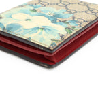 Gucci GG Blue Musu Supreme Flower Floral Pattern Card Case Business Holder — view 3
