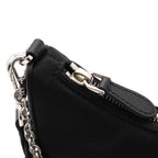 Prada Triangle Logo Re Edition Chain 2-Way Shoulder Bag Nylon Nero Black Pouch — view 5