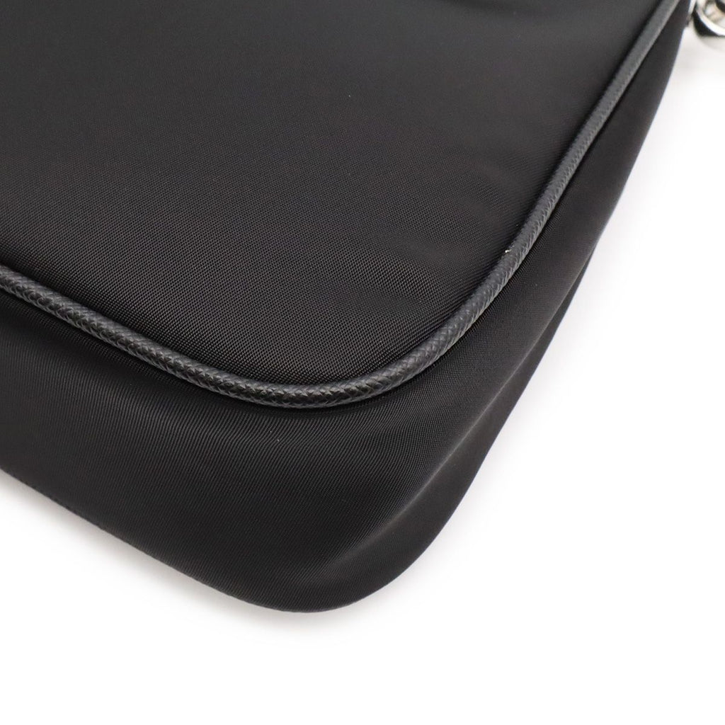 Prada Triangle Logo Re Edition Chain 2-Way Shoulder Bag Nylon Nero Black Pouch — view 3