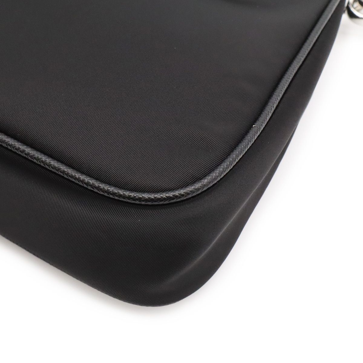 Prada Triangle Logo Re Edition Chain 2-Way Shoulder Bag Nylon Nero Black Pouch — view 3