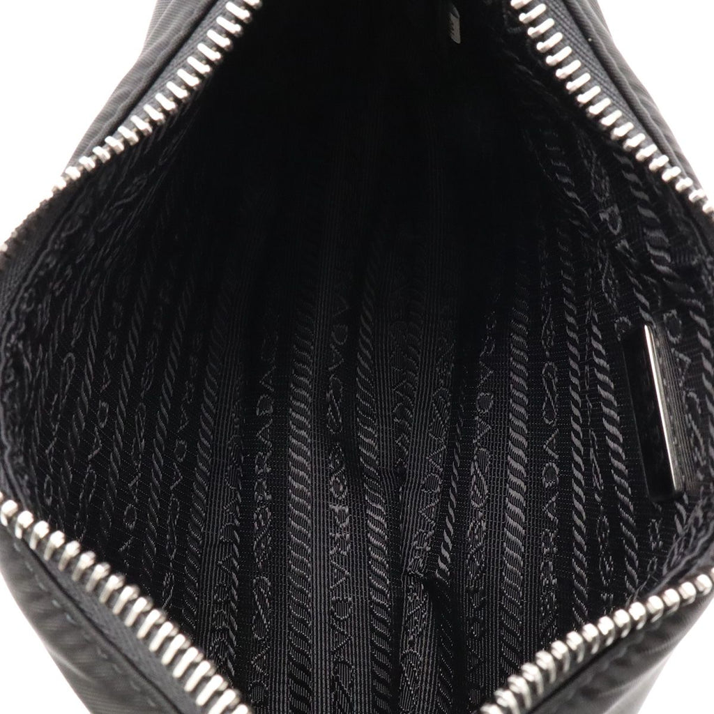 Prada Triangle Logo Re Edition Chain 2-Way Shoulder Bag Nylon Nero Black Pouch — view 6