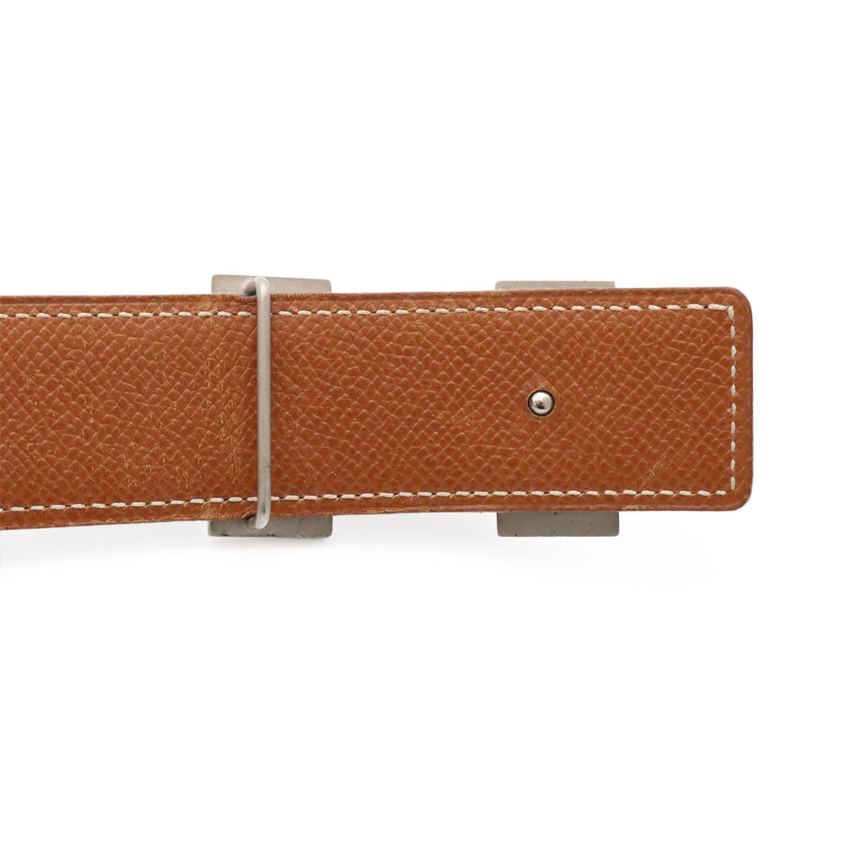 Hermes Belt Buckle Reversible Box Calf Veau Epsom Black Brown Silver 70 — view 4
