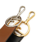 Fendi Run Away Small Shoulder Bag 2-Way Leather Brown Black Gold Silver — view 4