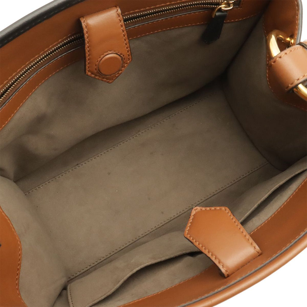 Fendi Run Away Small Shoulder Bag 2-Way Leather Brown Black Gold Silver — view 7