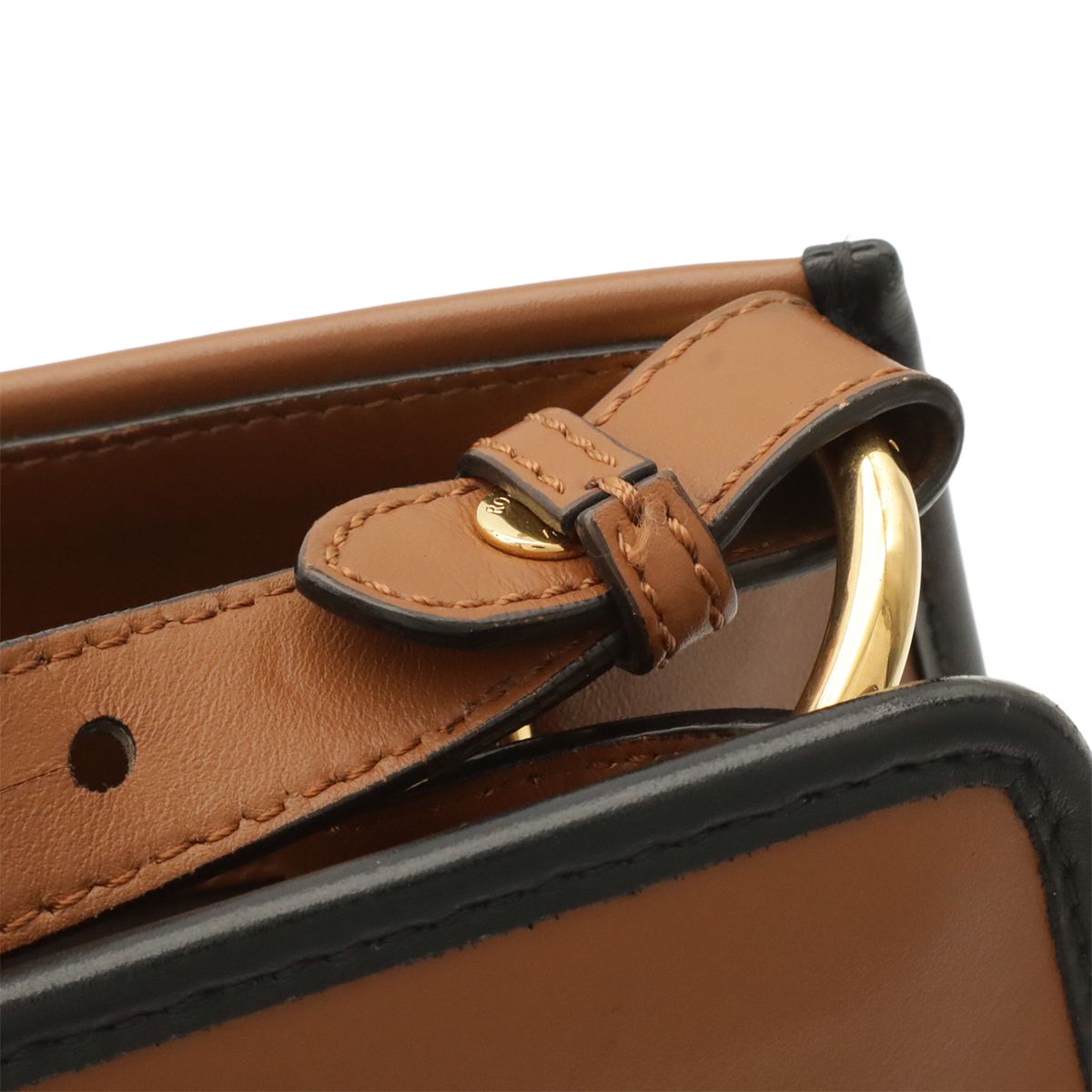Fendi Run Away Small Shoulder Bag 2-Way Leather Brown Black Gold Silver — view 5