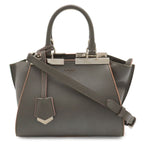 Fendi Petit Mini Bag 2-Way Leather Gray Silver
