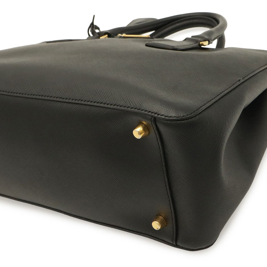 Prada Galleria Triangle Tote Saffiano Leather Nero Black Gold — view 3