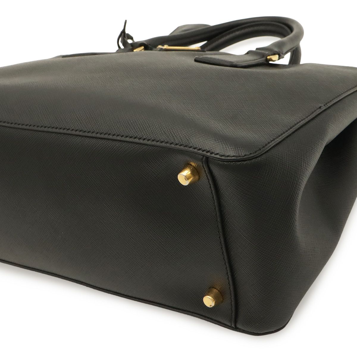 Prada Galleria Triangle Tote Saffiano Leather Nero Black Gold — view 3