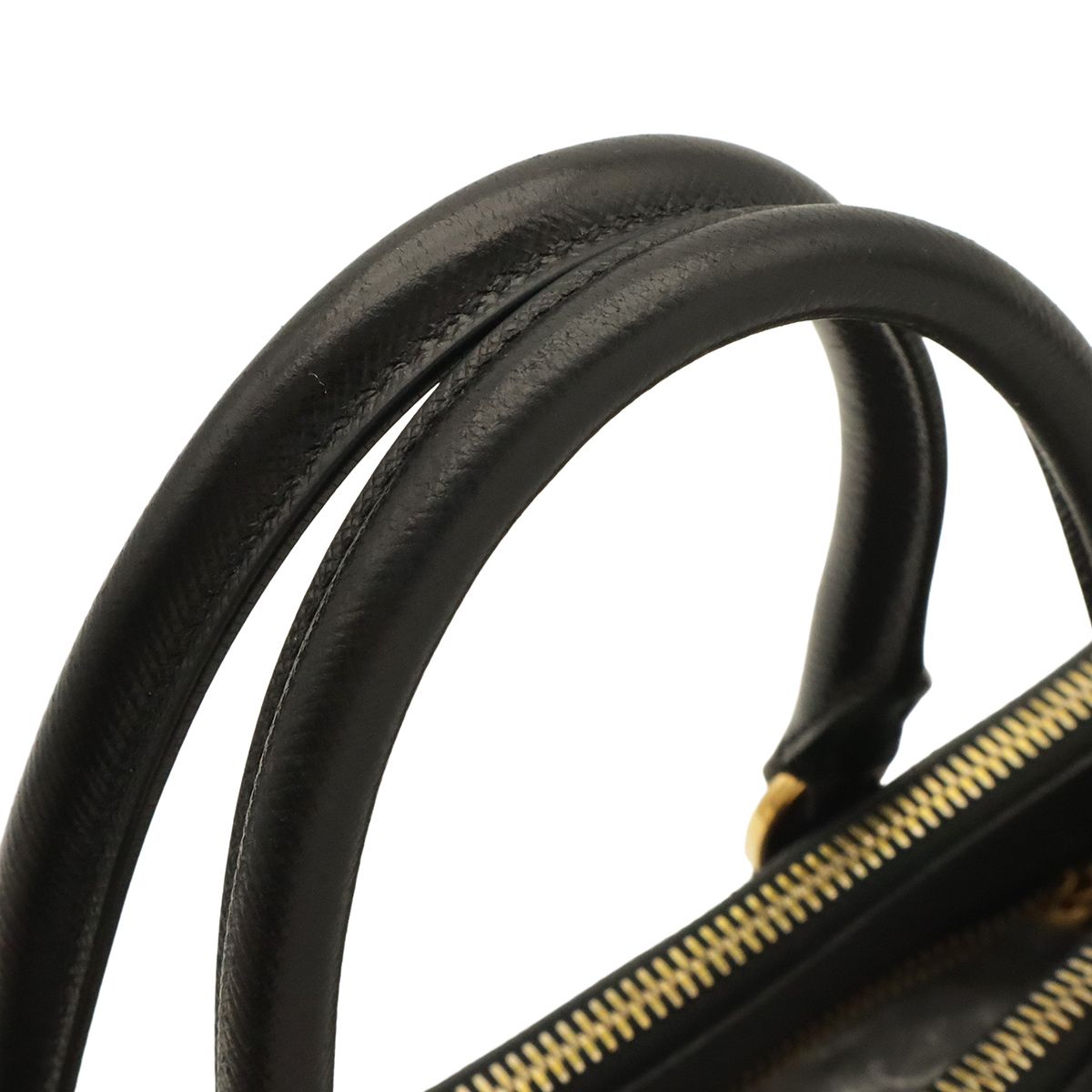 Prada Galleria Triangle Tote Saffiano Leather Nero Black Gold — view 4
