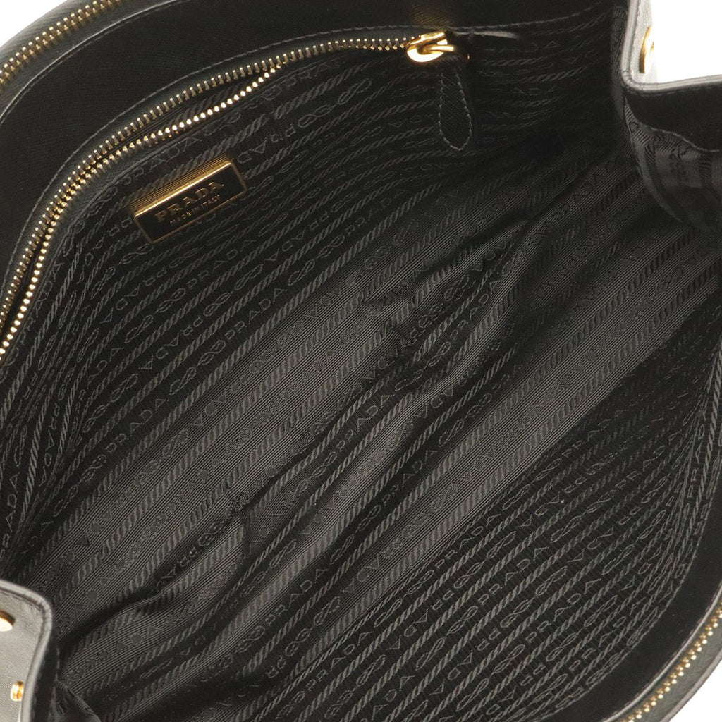 Prada Galleria Triangle Tote Saffiano Leather Nero Black Gold — view 6