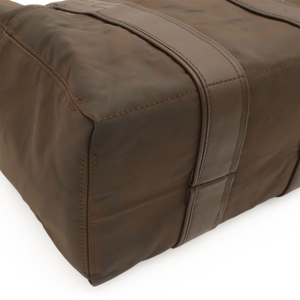 Hermes Acapulco PM Tote Nylon Leather Dark Brown Silver — view 3