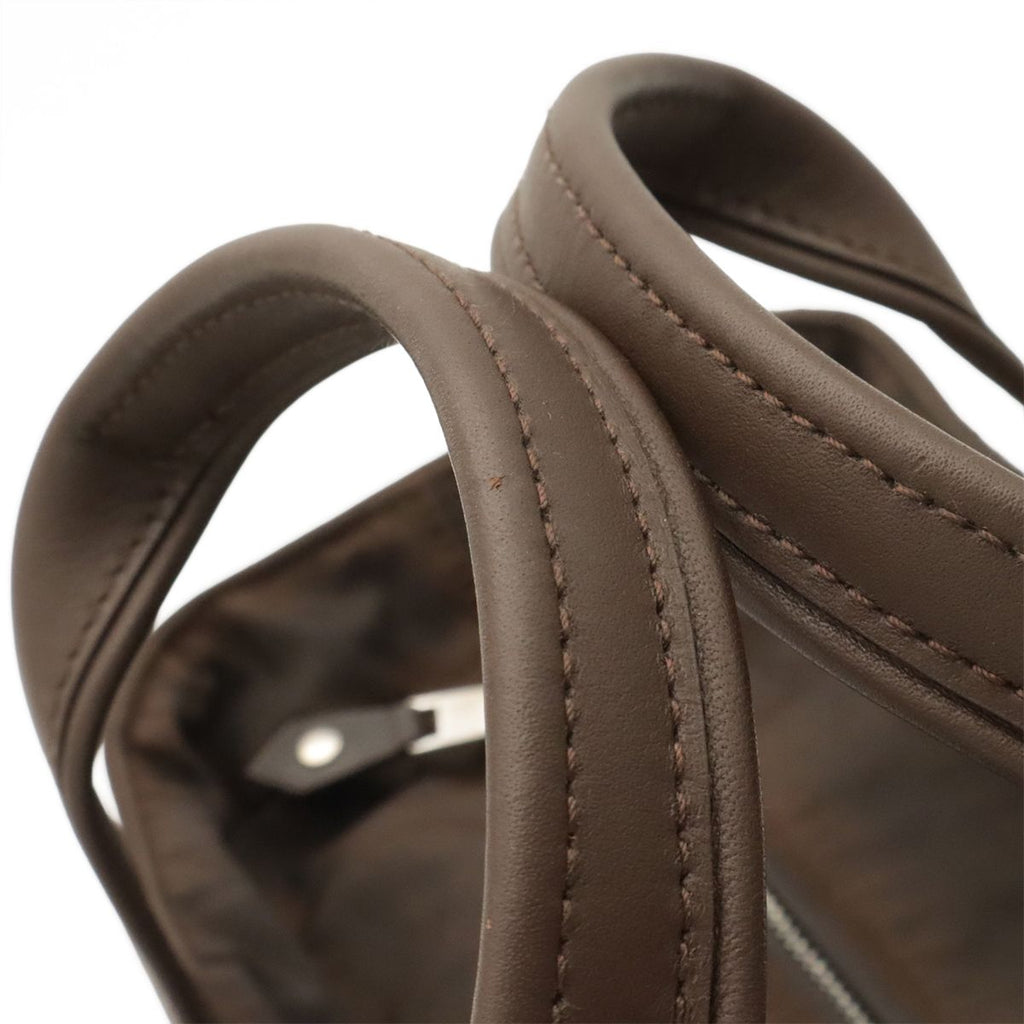 Hermes Acapulco PM Tote Nylon Leather Dark Brown Silver — view 5
