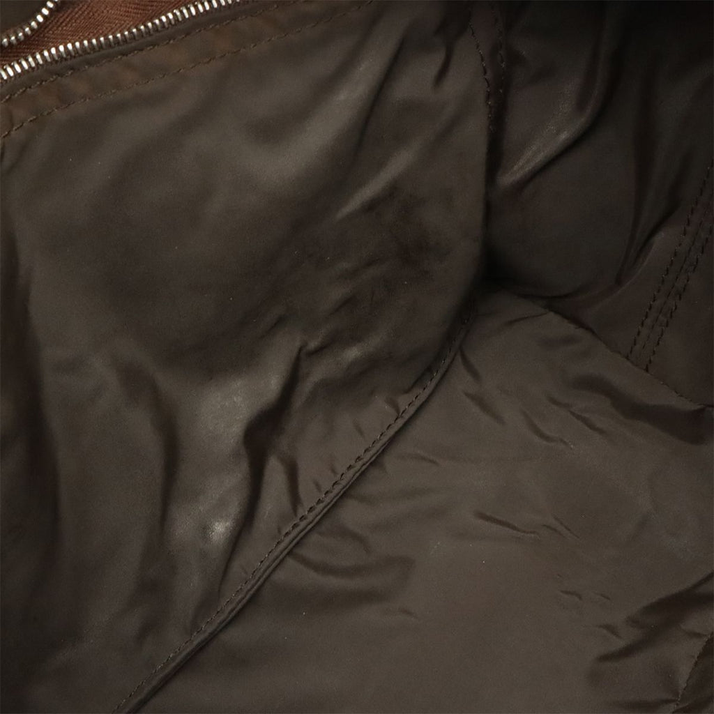 Hermes Acapulco PM Tote Nylon Leather Dark Brown Silver — view 8