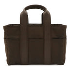 Hermes Acapulco PM Tote Nylon Leather Dark Brown Silver