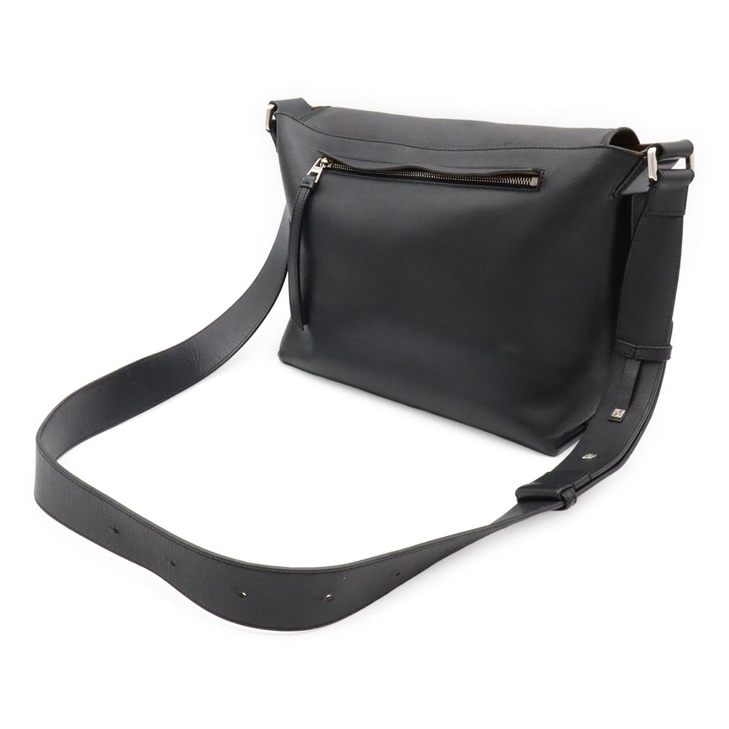 Loewe Anagram Military Messenger Bag Canvas Leather Black Silver — view 2