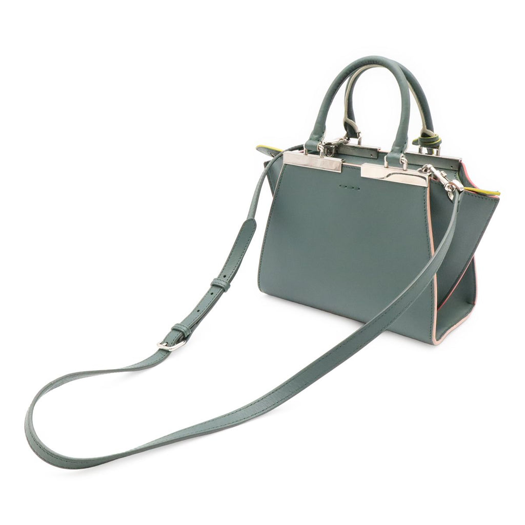 Fendi Petit Mini Bag 2-Way Leather Green Gray Multicolor Silver — view 2